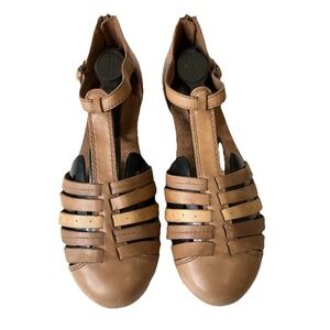 Rockport Cobb Hill Leather T-Strap‎ Women's Comfort Strappy Flat Sandals Boho 8